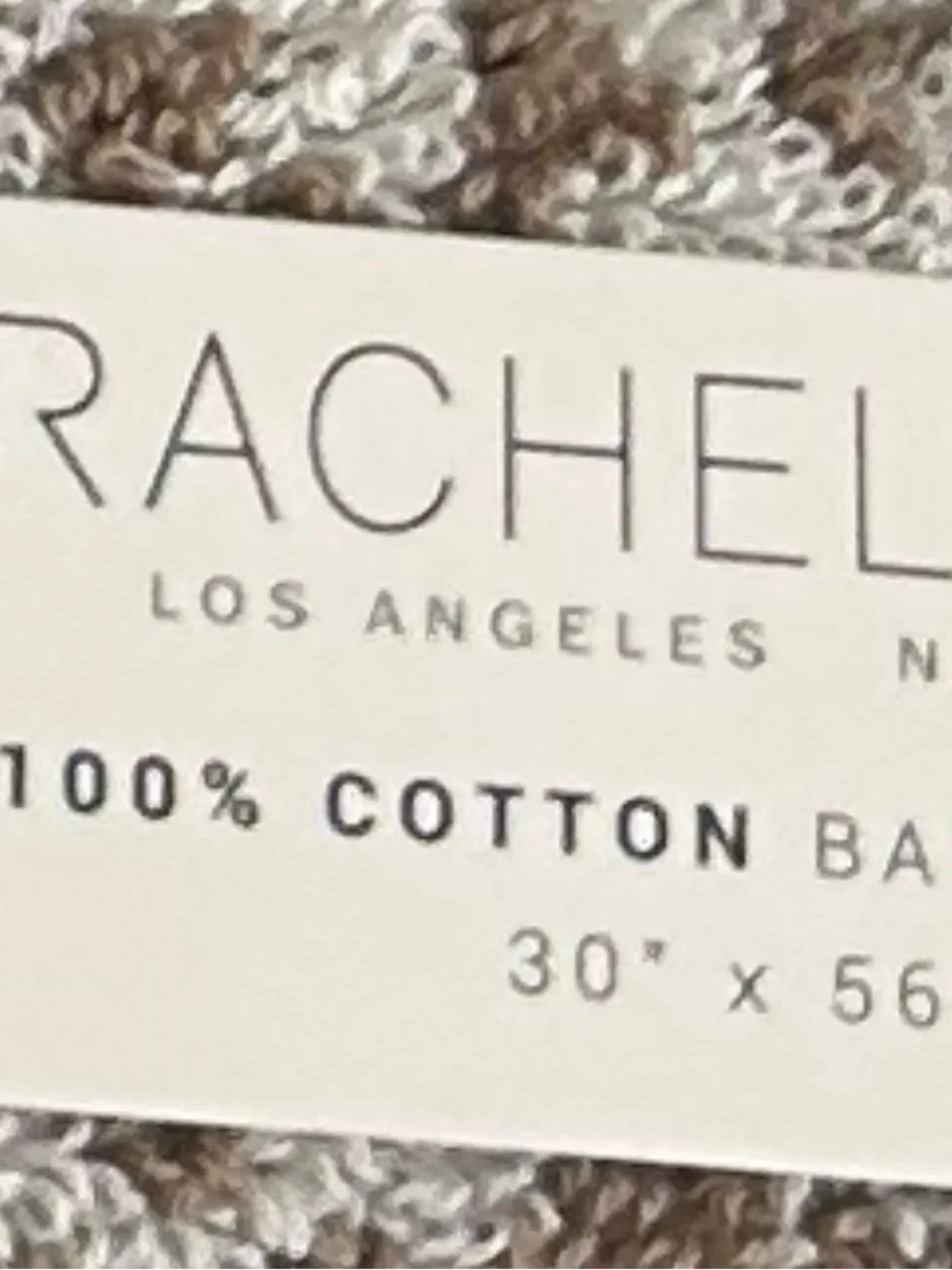 Rachel Zoe Animal Print Brown Cotton Bath Towels with Locker Loop 30”x56”
